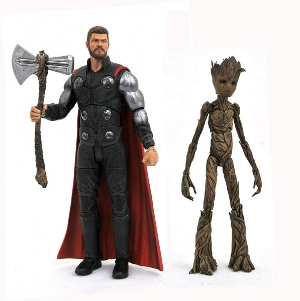 B-Artikel: Marvel Select Actionfigur Avengers Infinity War Thor &amp; Groot