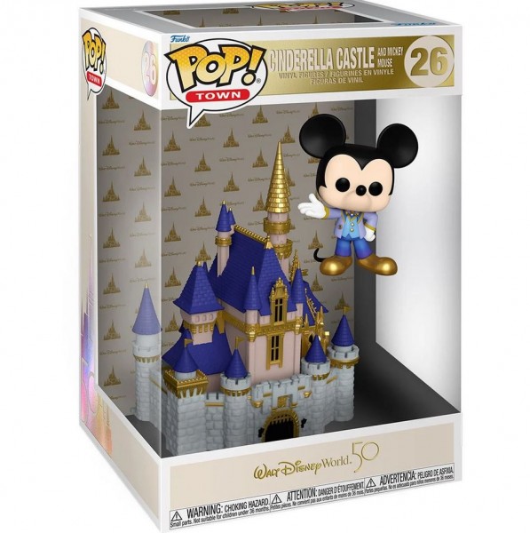 Walt Disney World 50th Anniversary Funko Pop! Town Vinylfigur Cinderella Castle & Mickey Mouse