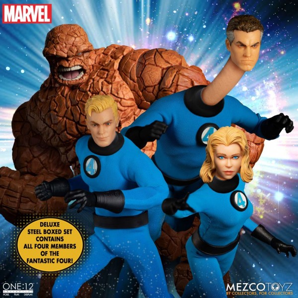 Marvel &#039;The One:12 Collective&#039; Action Figures 1/12 Fantastic Four (Deluxe Steel Box Set)