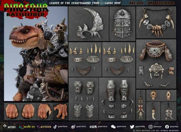 Dinosaur Battlefield Ceratosaurus Tribe Deluxe Edition (Orange Ver.) 1/12 Scale Figure