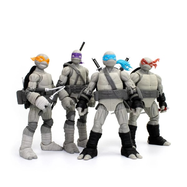 TMNT BST AXN Turtles IDW Comic Black and White 5-Inch Action Figure 4-Pack - SDCC 2023 Exclusive