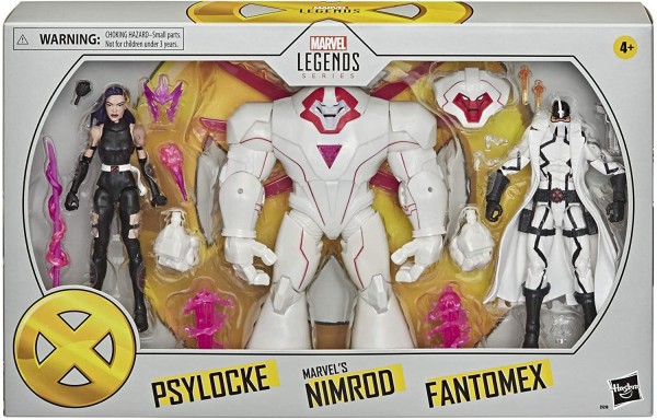 X-Men Marvel Legends Action Figures Psylocke & Nimrod & Fantomex (3-Pack) Exclusive