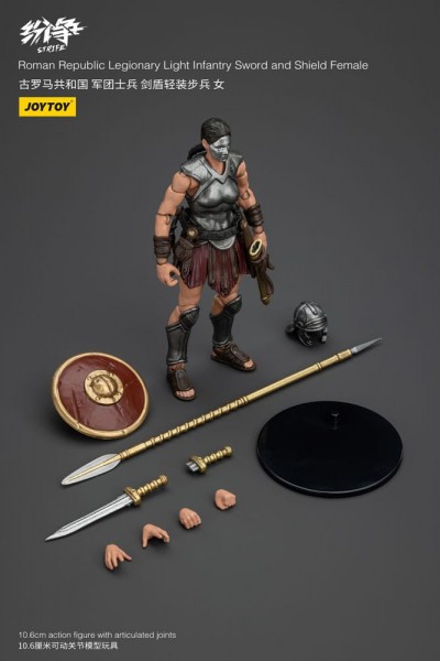  Strife Action Figure 1/18 Roman Republic Legionary Light Infantry Sword and Shield Female 11 cm