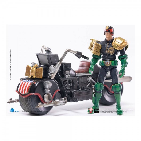 2000 AD Exquisite Mini Action Figure 1/18 Judge Dredd &amp; Lawmaster MK 2 Set