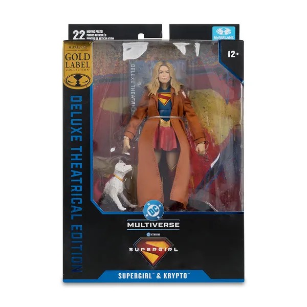DC Multiverse Supergirl Movie Deluxe Theatrical Edition Gold Label Supergirl & Kripto action figure