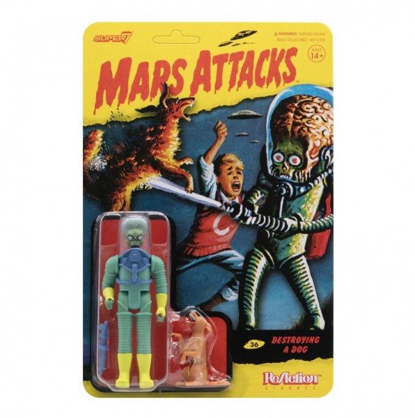 Mars Attacks! ReAction Action Figure Alien 2 with Gun &amp; Dog